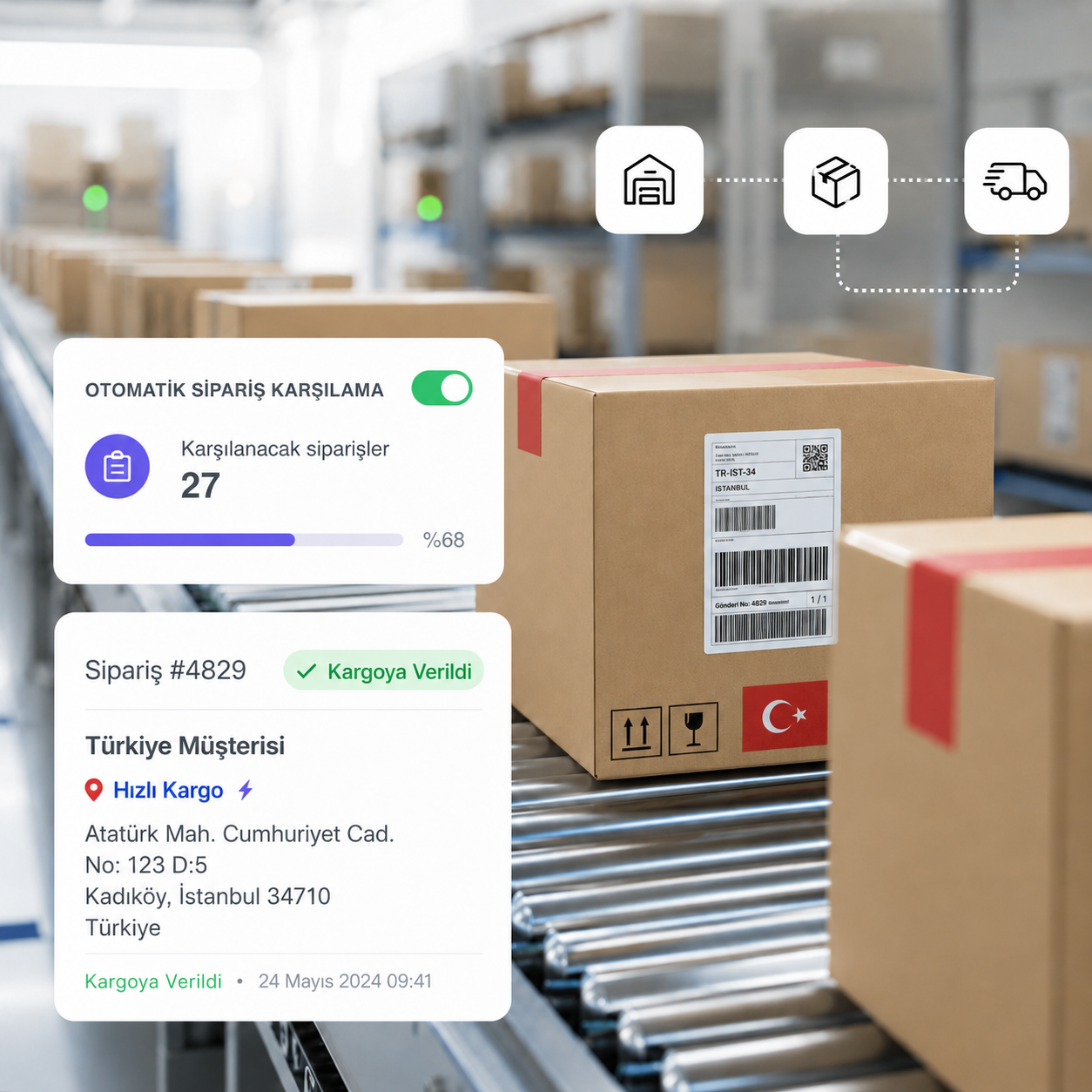 Kolay İşim fulfillment detay görünümü